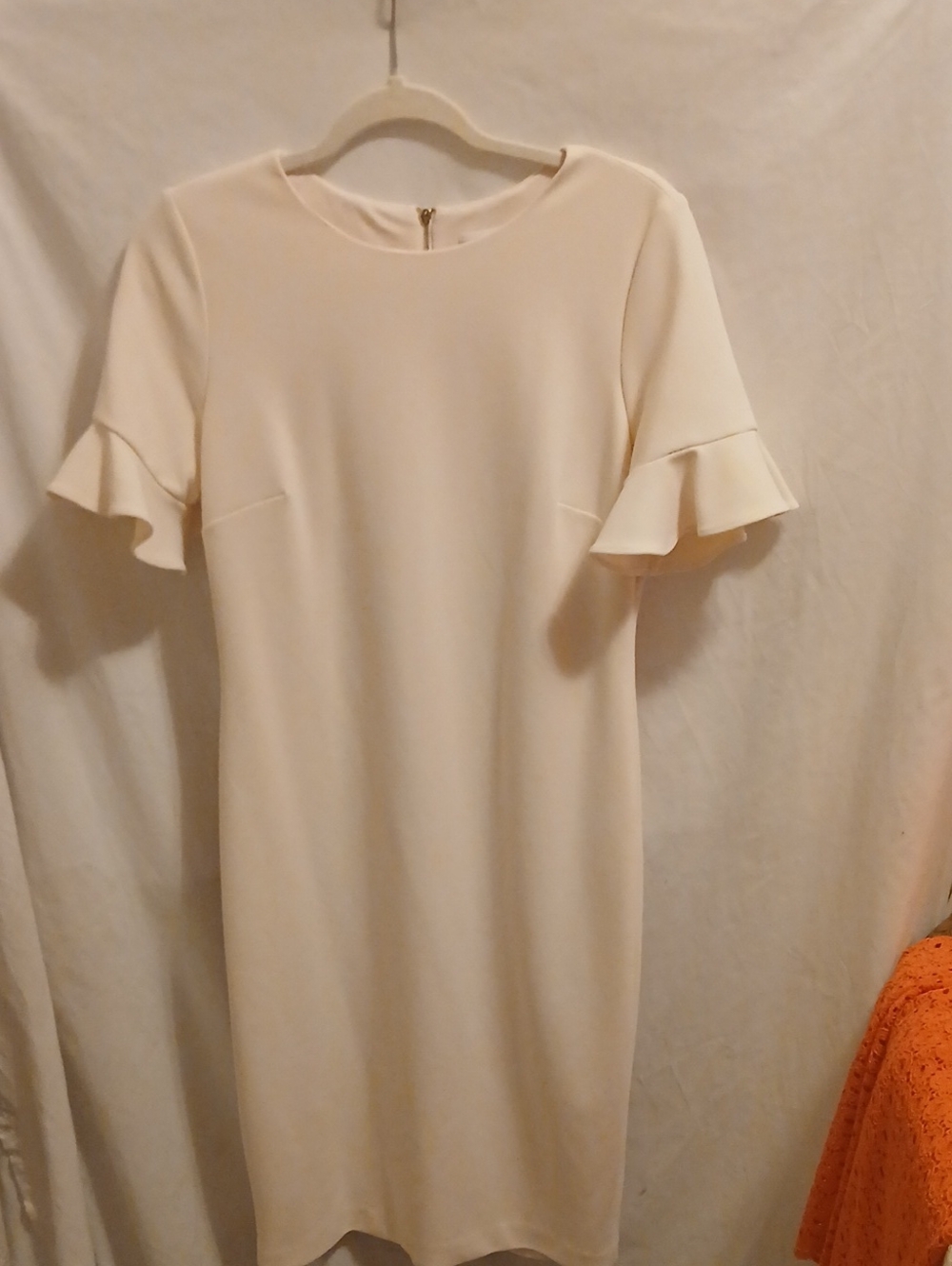 Women's Soft Pink Ruffle Sleeve Shift Dress Ruffle Bell Sleeve